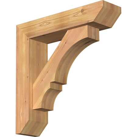 Ekena Millwork Balboa Slat Smooth Bracket w/ Offset Brace, Western Red Cedar, 5 1/2"W x 22"D x 22"H BKT0604X22X22BOA06SWR